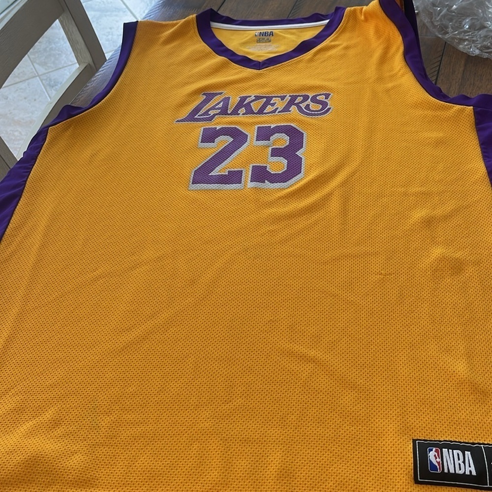 Lebron James #23 Los Angeles Lakers Jersey by NBA TX3 Cool Size 2XL w/ FLAWS - Picture 4 of 15